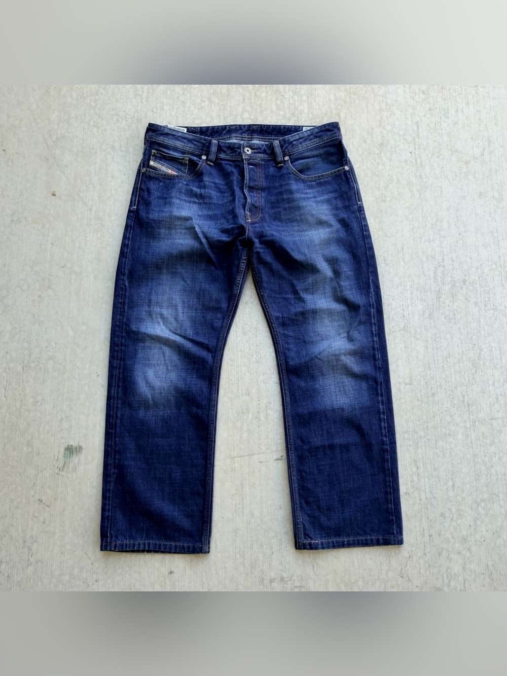 Diesel Jeans Larkee Relaxed Straight Men Size 34 Medium Wash Denim